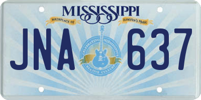 MS license plate JNA637