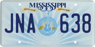 MS license plate JNA638