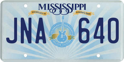 MS license plate JNA640