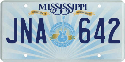 MS license plate JNA642