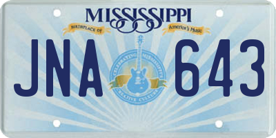 MS license plate JNA643