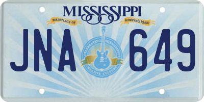 MS license plate JNA649
