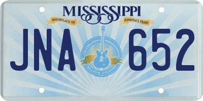 MS license plate JNA652
