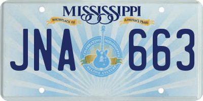 MS license plate JNA663