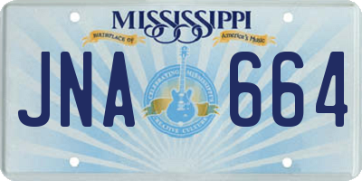MS license plate JNA664