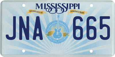 MS license plate JNA665