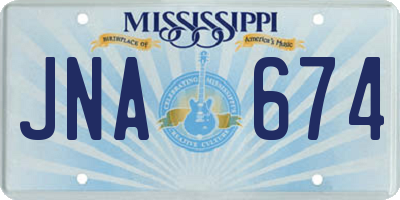 MS license plate JNA674