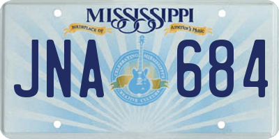 MS license plate JNA684