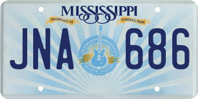 MS license plate JNA686