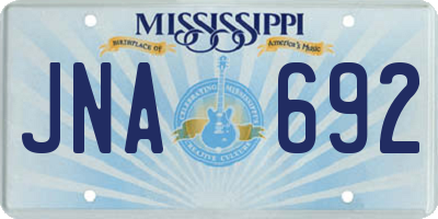MS license plate JNA692