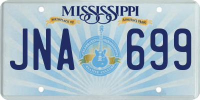 MS license plate JNA699