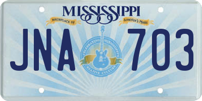 MS license plate JNA703