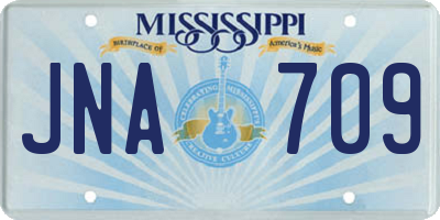 MS license plate JNA709