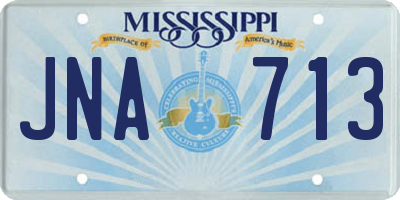 MS license plate JNA713