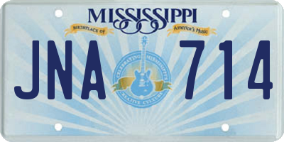 MS license plate JNA714