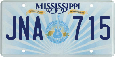 MS license plate JNA715