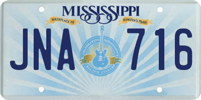 MS license plate JNA716