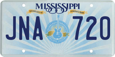 MS license plate JNA720