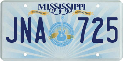 MS license plate JNA725