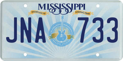 MS license plate JNA733