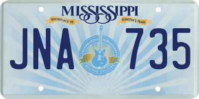 MS license plate JNA735