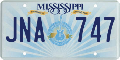 MS license plate JNA747