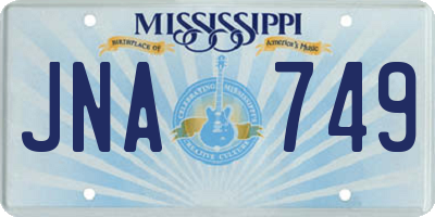 MS license plate JNA749