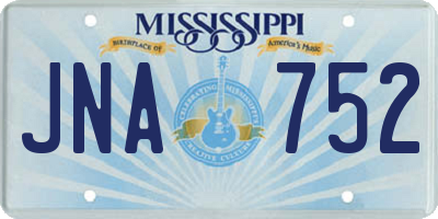 MS license plate JNA752