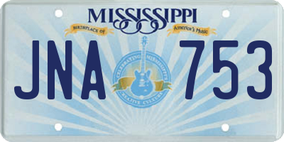 MS license plate JNA753