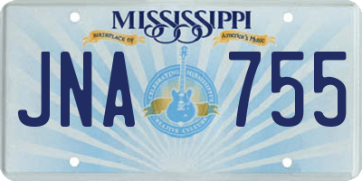 MS license plate JNA755
