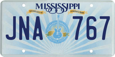 MS license plate JNA767