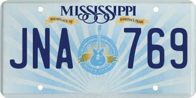 MS license plate JNA769