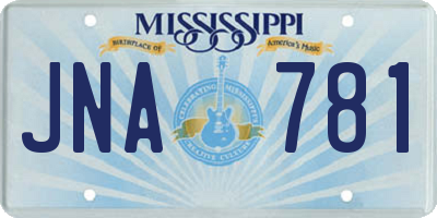 MS license plate JNA781