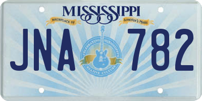 MS license plate JNA782