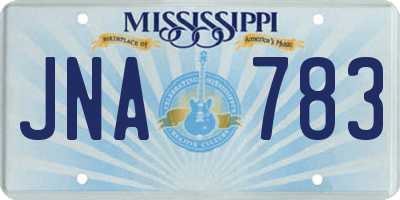 MS license plate JNA783