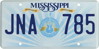 MS license plate JNA785