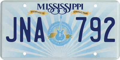 MS license plate JNA792