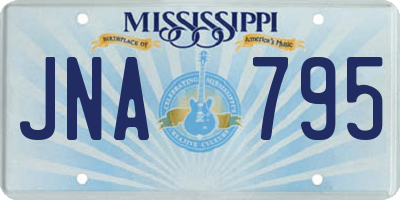 MS license plate JNA795
