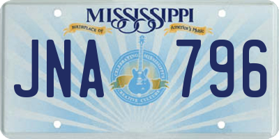 MS license plate JNA796