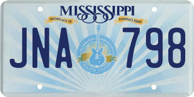 MS license plate JNA798