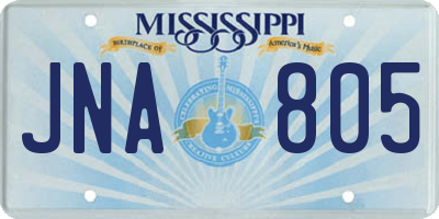 MS license plate JNA805