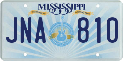 MS license plate JNA810
