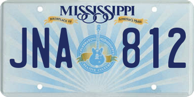 MS license plate JNA812