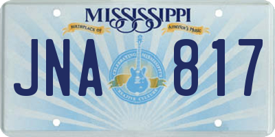 MS license plate JNA817
