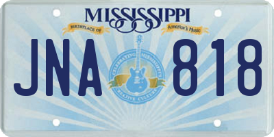 MS license plate JNA818
