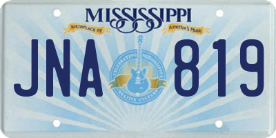 MS license plate JNA819