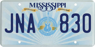 MS license plate JNA830