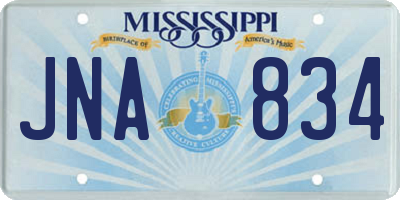 MS license plate JNA834