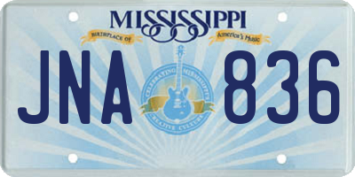 MS license plate JNA836