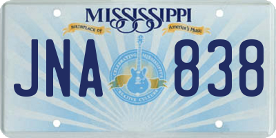 MS license plate JNA838